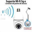 Câmera de Segurança Tipo Lâmpada 8177 WiFi Full HD 1080p com Visão Noturna, Bivolt, Yoosee, Detecção de Movimento e Áudio Bidirecional