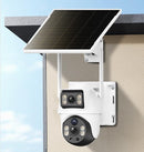 Câmera de Segurança Solar 4G, Lente Dupla e Tela Dupla, Visão 360°, À Prova D'Água IP65, Detecção Humana por IA, Vigilância Sem Fio para Exteriores