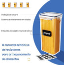 Kit 15 Potes Tampa Hermético Porta Alimentos Mantimentos Armário Cozinha (Kit 15)