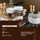 Jogo de Panelas Brinox Antiaderente Ceramic Life 8 Peças Smart Plus Vanilla